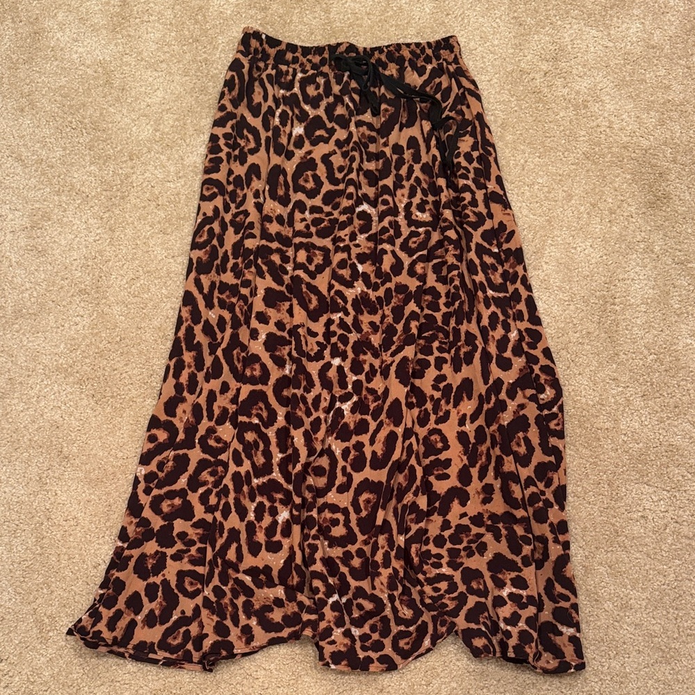 Leopard Print Maxi Skirt